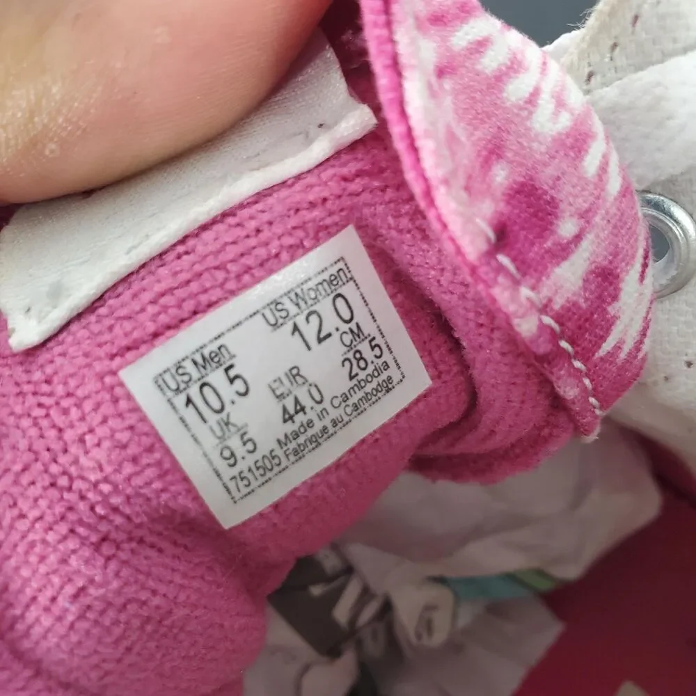 Vans Shoes Mens Size 10.5 Pink Heart Print Sk8-Hi High Top Skate Womens 12